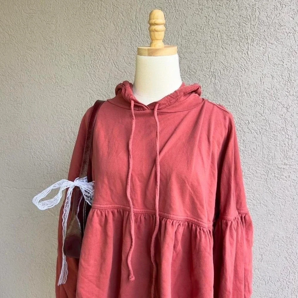 Aerie Red Pullover Hoodie Sweater Sweatshirt Oversized Preppy Size Small - Picture 2 of 7